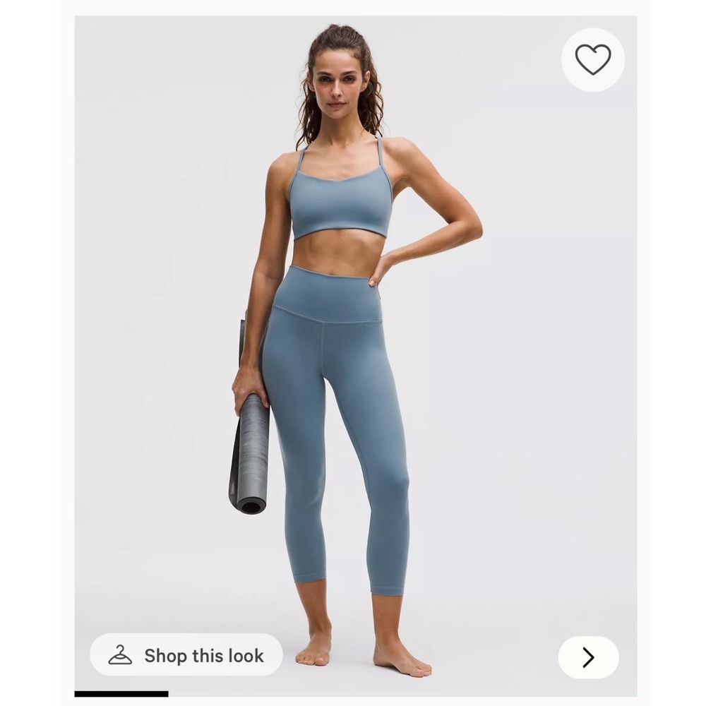 Lululemon Align High-Rise Crop 23 Blue Yoga Leggings Size 6 Pilates Gym Athletic